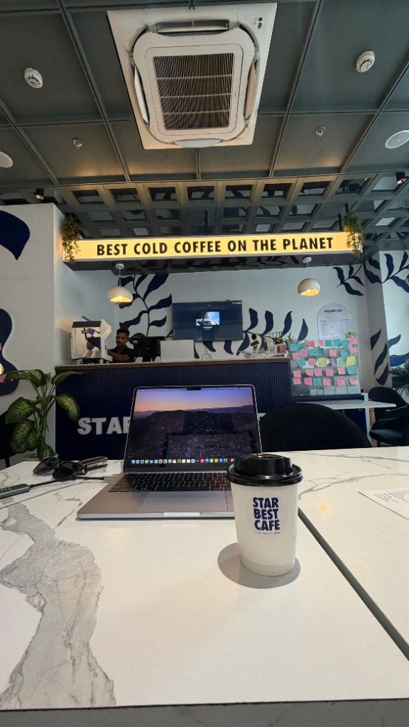 Laptop-friendly seating at Star Best Cafe